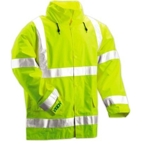 TINGLEY RUBBER Tingley® J23122-Vision„¢ Hooded Jacket, Fluorescent Yellow/Green, 2XL J23122.2X